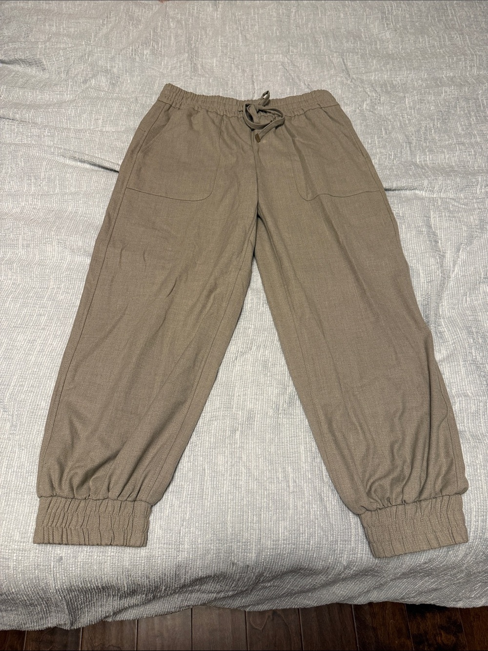 NWOT Zara Ladies Drawstring Jogger Pants in Taupe